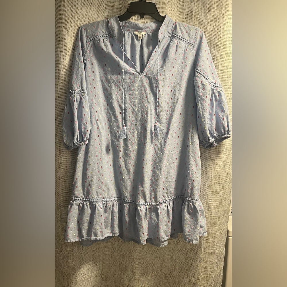 Crown and Ivy babydoll dress. Light blue. Size 1x